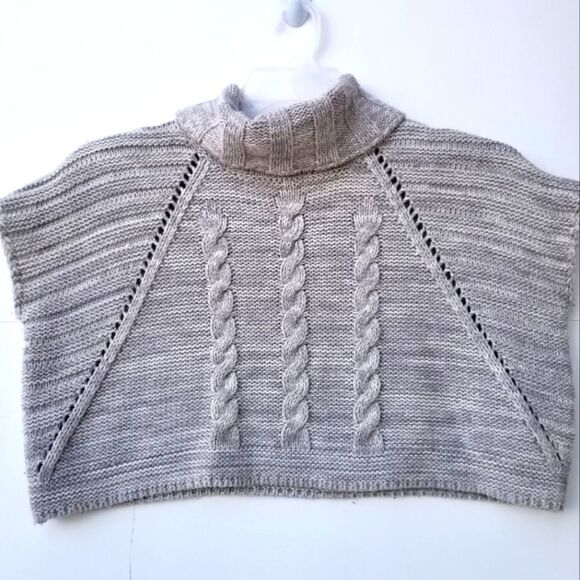 Cropped Turtleneck Gray Knit Sweater. Sz XS (4) - Picture 1 of 9